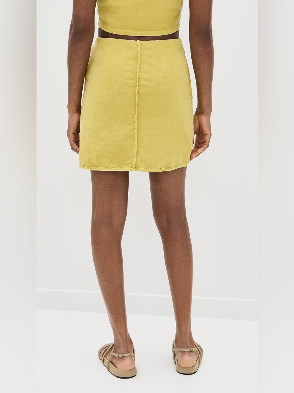 Les Tien Kerry Crop Tank & wrap skirt set in electric dijon color size XS - Picture 3 of 15